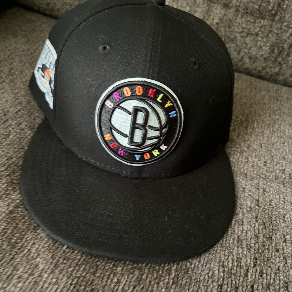 Brooklyn Nets NBA New Era SnapBack Hat With Colored Lettering
